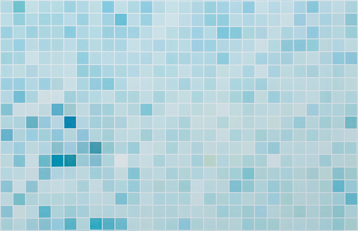 Blue Tiled Wallpaper Mural in your room — zoomed