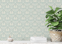 Countryside wallpaper for walls with whimsical hare scene


