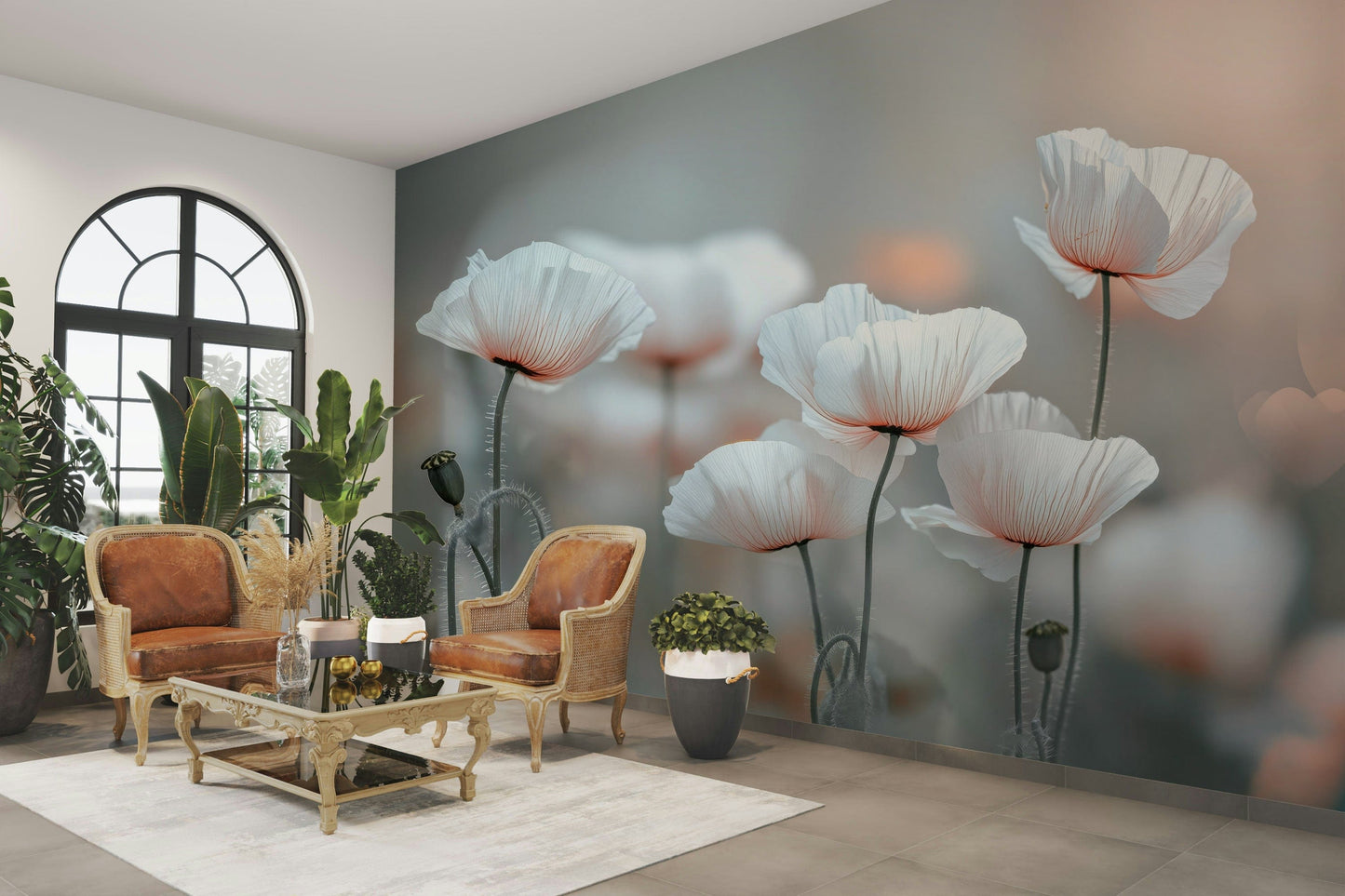A tranquil floral dream wall mural for your decor.

