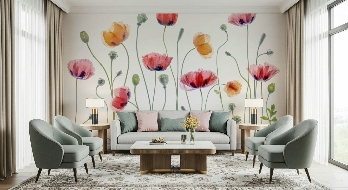 An artistic nature inspired mural for home decor.

