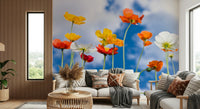Amazing Blue Sky Bouquet custom wallpaper creating a blissful ambiance.