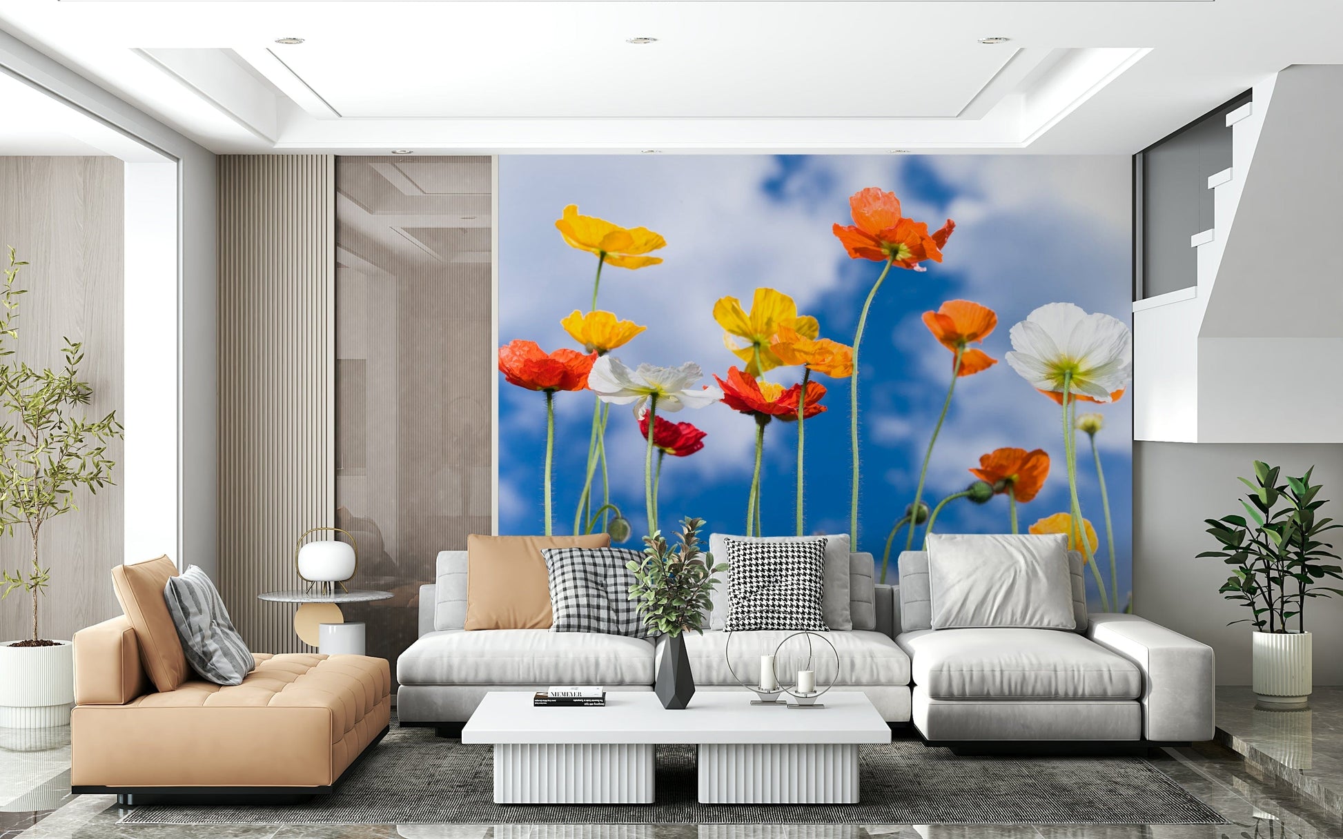 Radiant Blue Sky Bouquet self-adhesive paper displaying elegant stems.