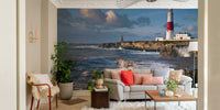 Portland Bill lighthouse mural for adding adventure and elegance to your decor.

