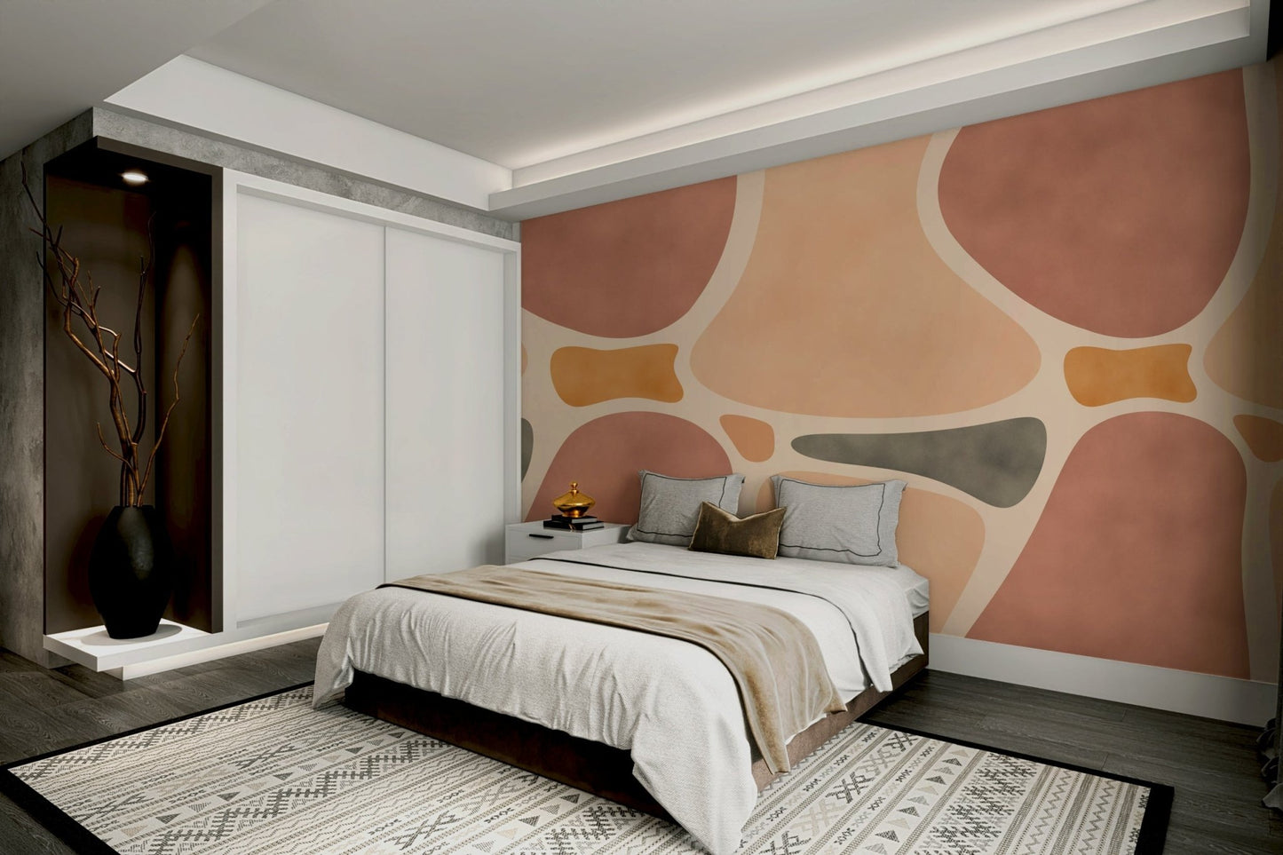 Abstract pottery shapes mural wallpaper

