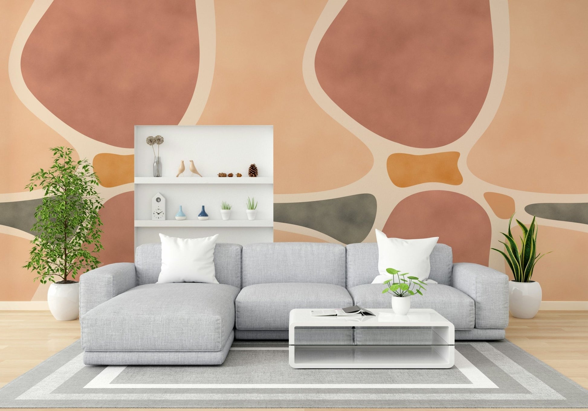 Earth-toned abstract pottery wallpaper

