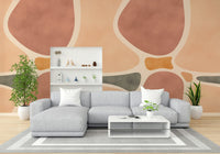 Earth-toned abstract pottery wallpaper

