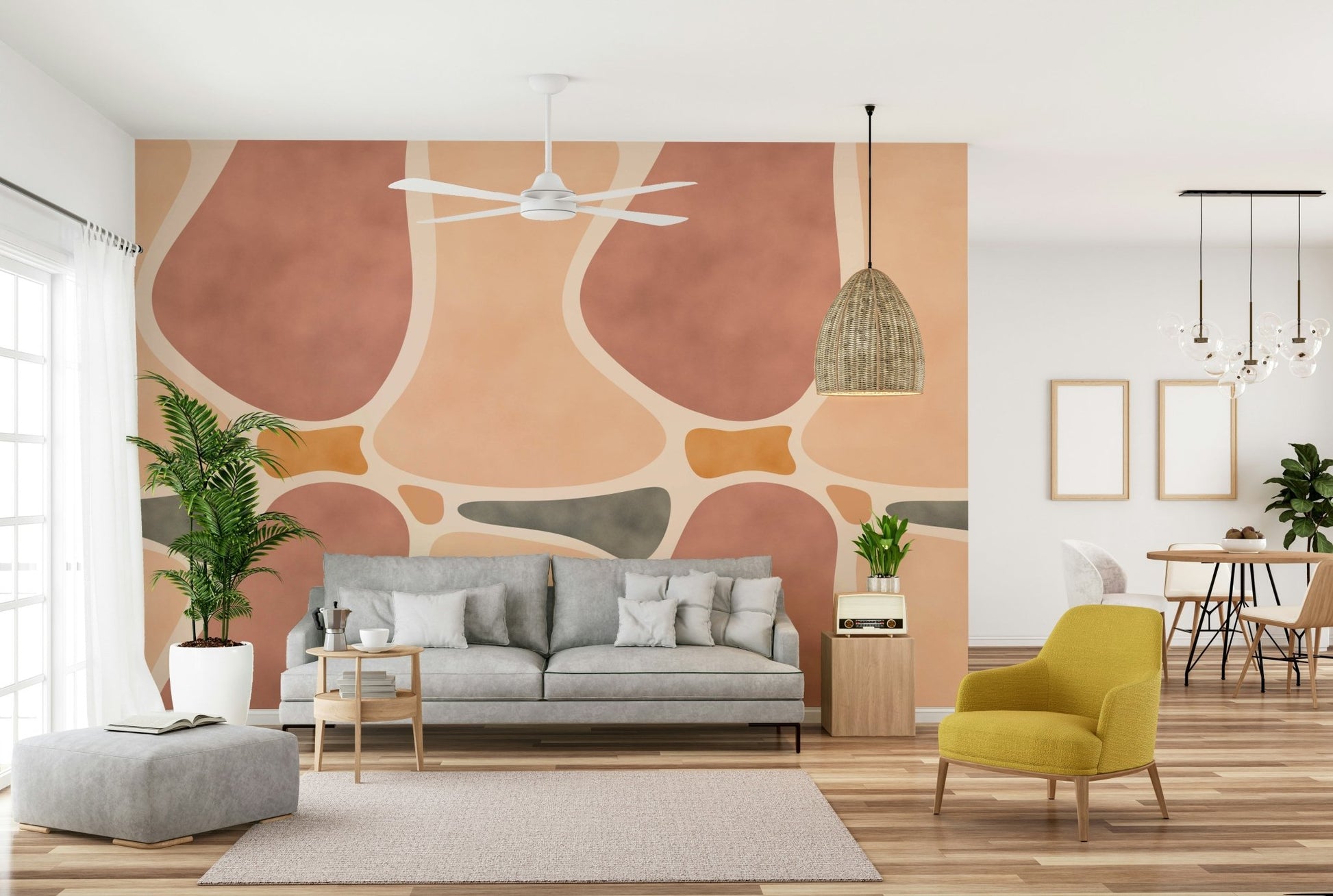 Artistic pottery shape wallpaper for walls

