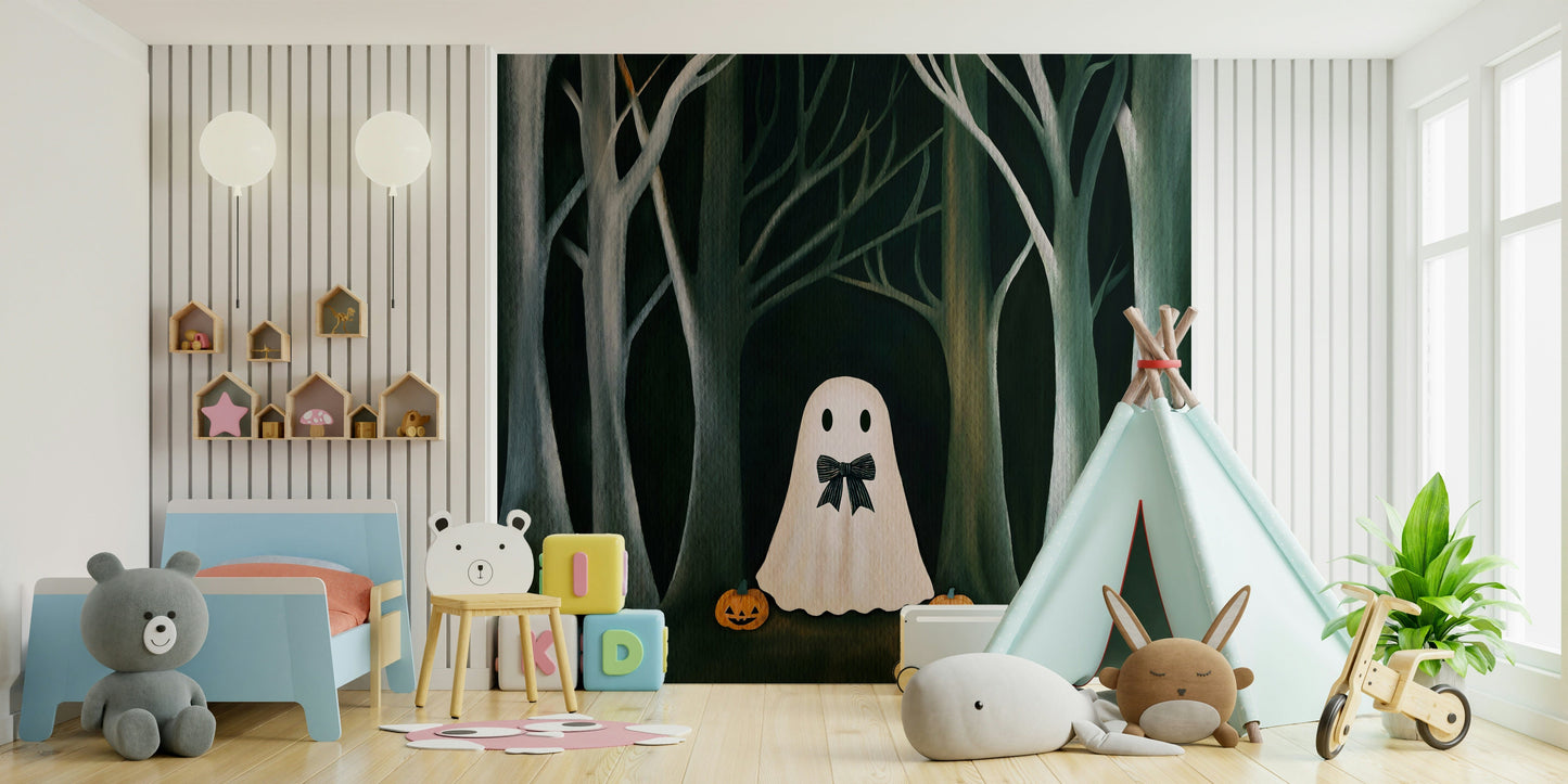 The Preppy Ghost Wall Mural⁠ - whimsical mural art.

