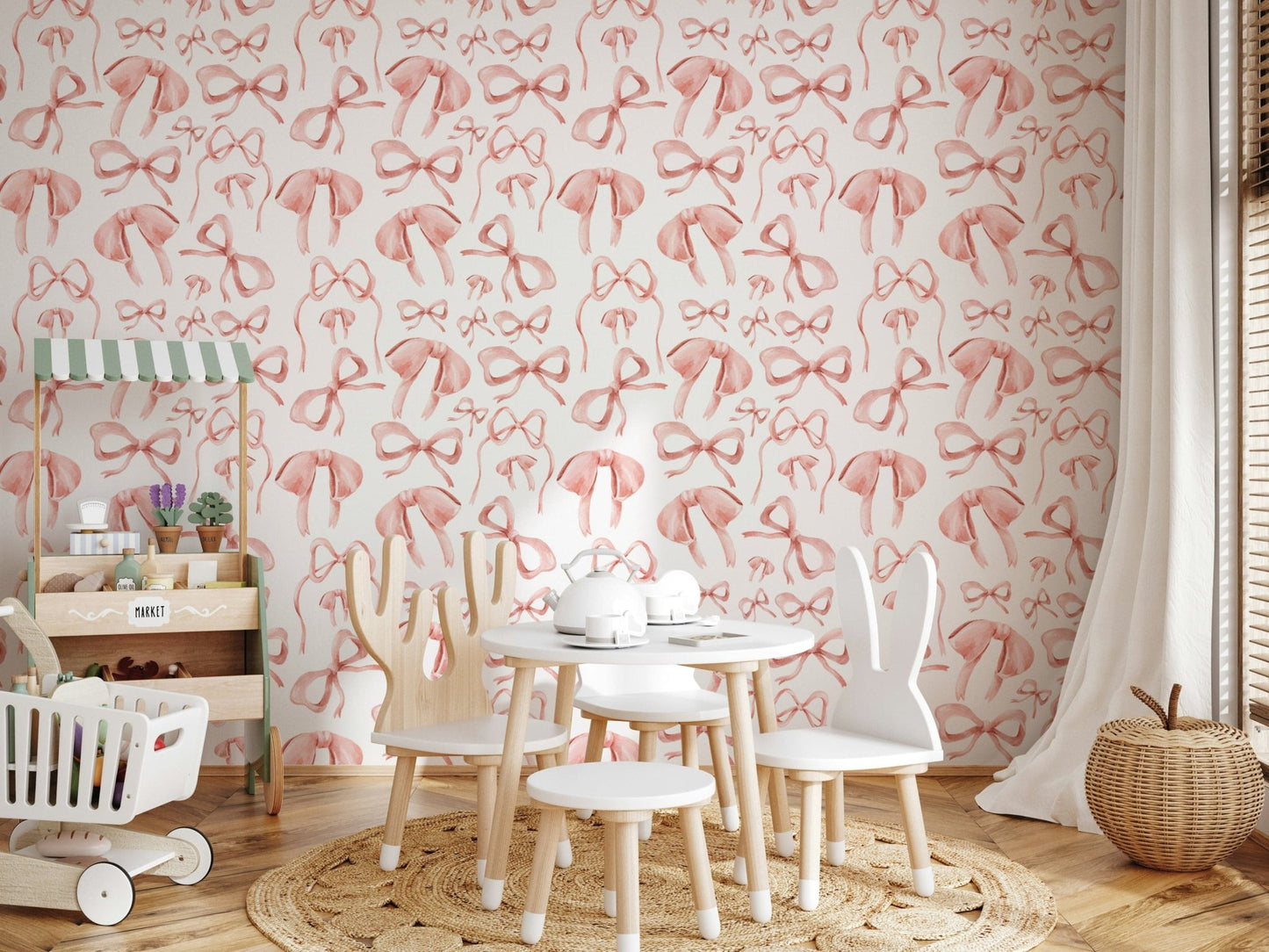 Decorative Preppy Pink Bows background design.