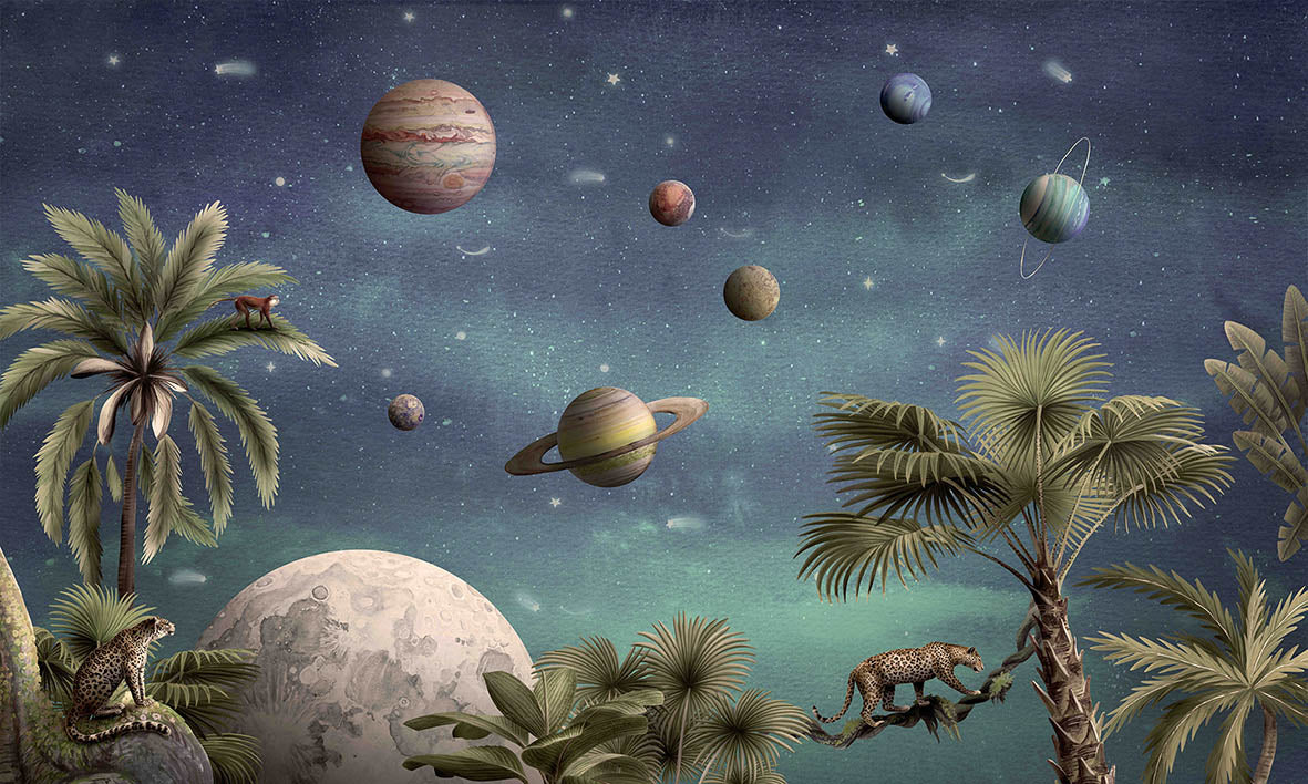Pretty Planets Wallpaper Wall Murals in your room
