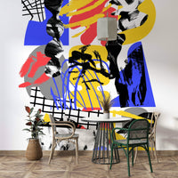 Prismatic geometric mural transforming your space with color

