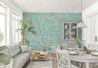 A beautiful modern art wall mural of delicate lines.