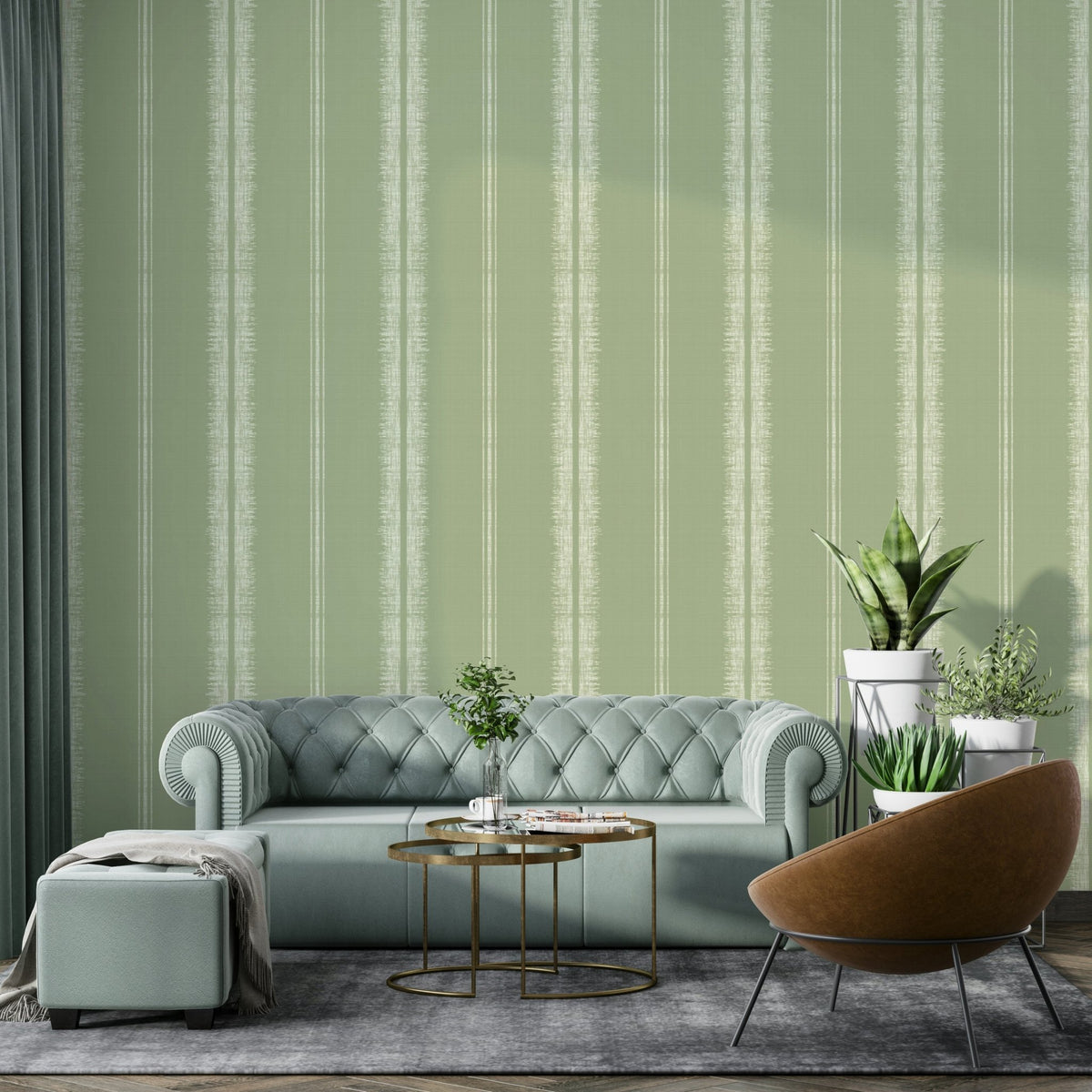 Light green boho striped design for a serene atmosphere

