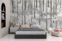 Frosty Fern Forest Mural - Giffywalls