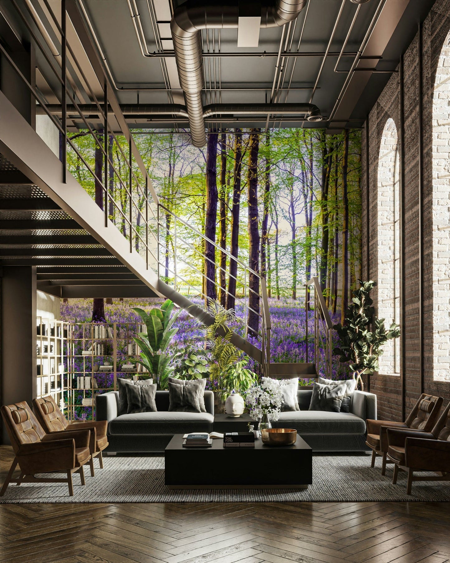 Woodland Bloom Panorama Wall Mural