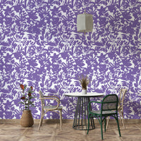 High-quality image of the painted purple flowers wallpaper

