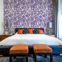 An interior with a soft and peaceful accent wall


