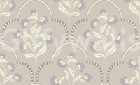 Bedroom accent wallpaper Floral Lattice soothing pastel hues.