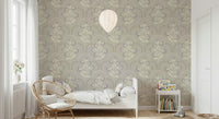 Charming wall mural Floral Lattice subtle scalloped trellis motif.
