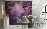 Magical Purple Woods wallpaper glowing center purple hue.