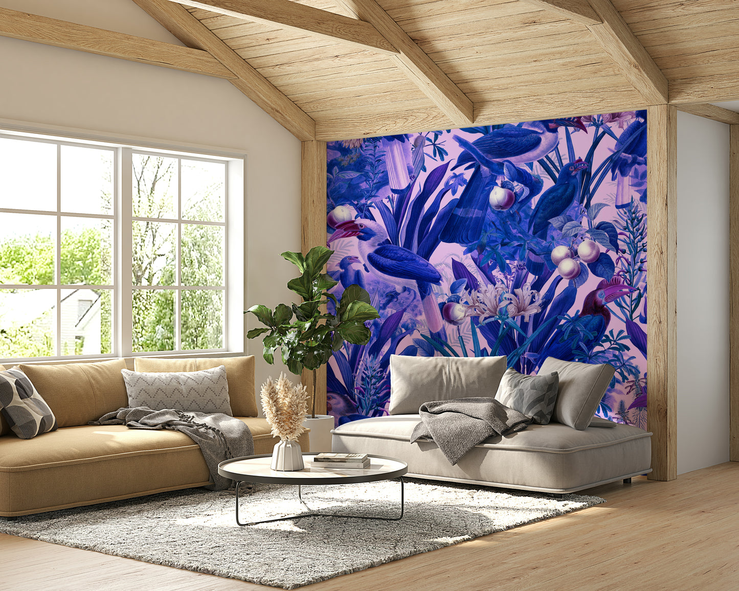 Purple Jungle Wall Mural