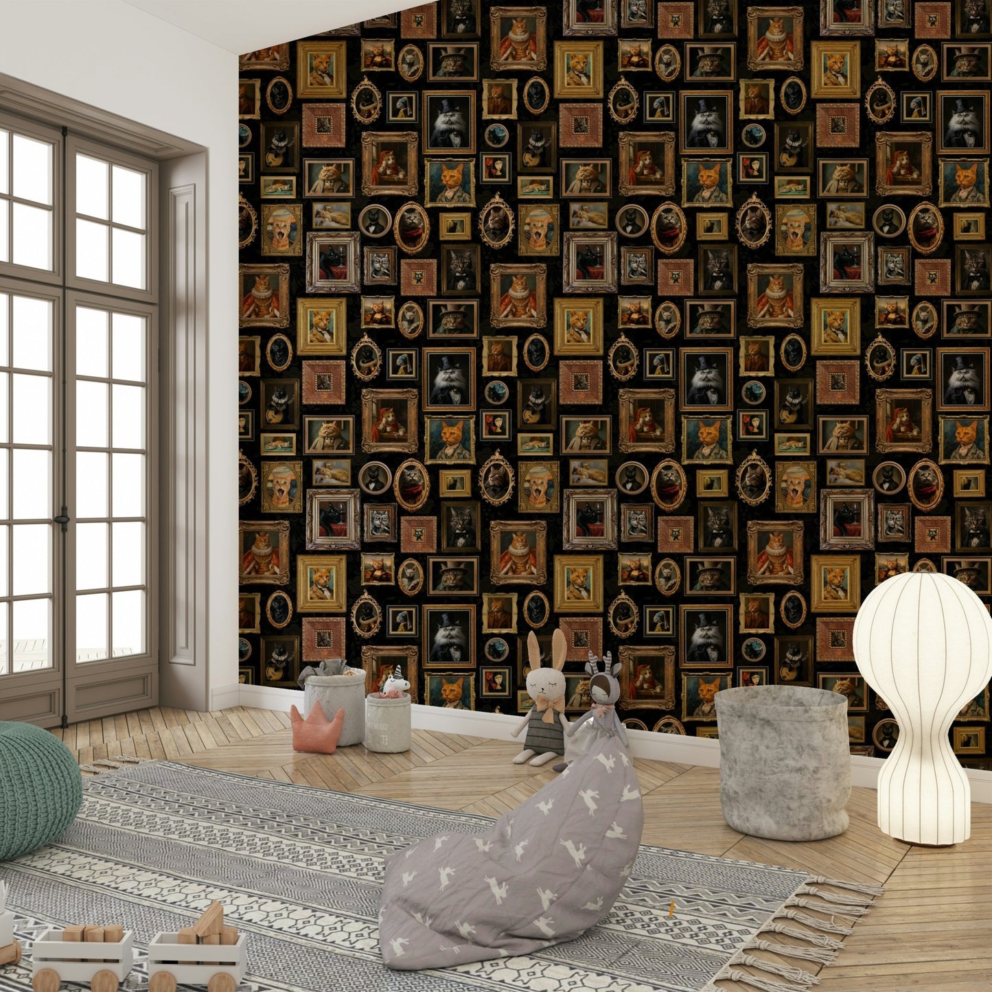 Cat portraits in a variety of poses and styles.

