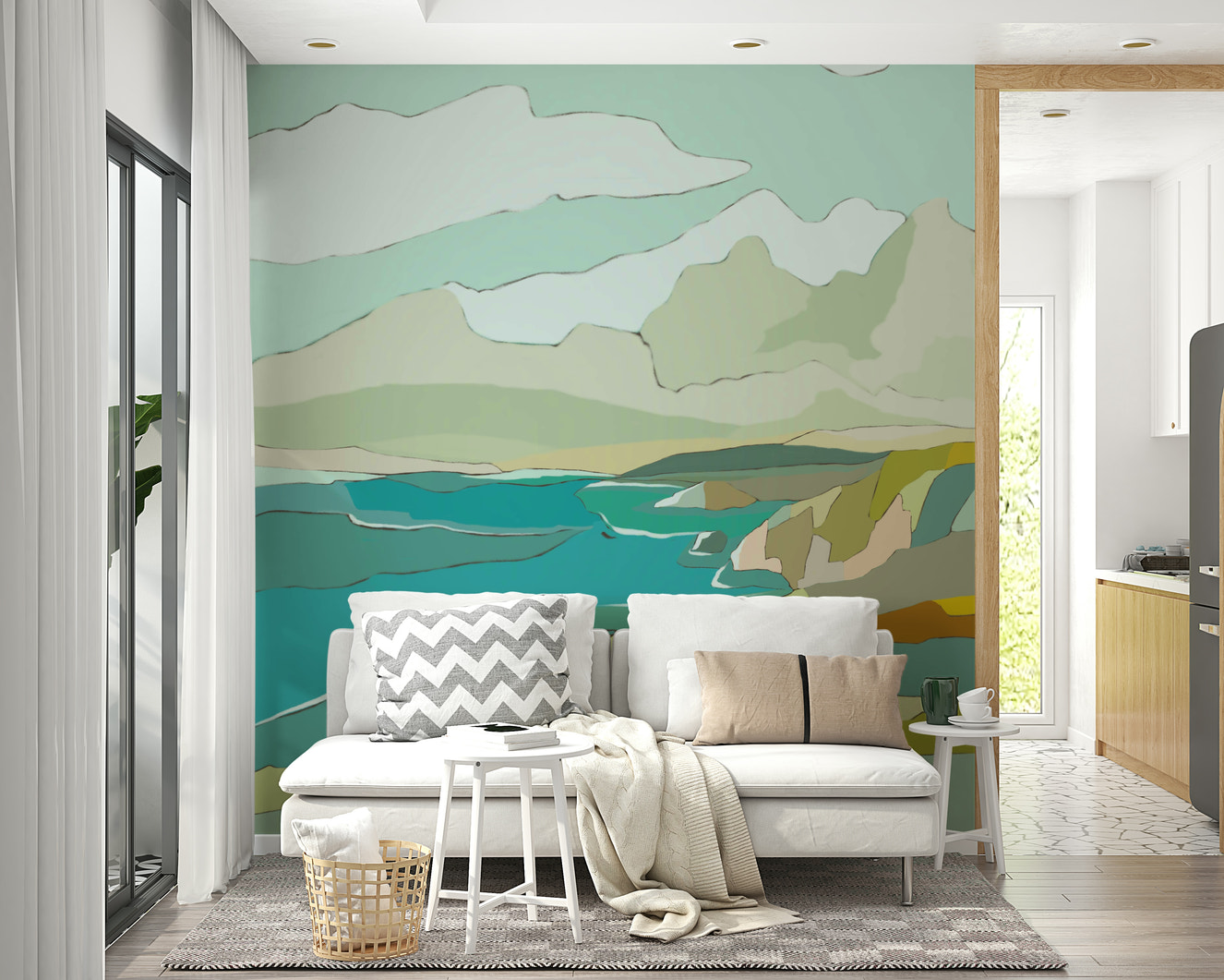 Quiet Coastline wall mural

