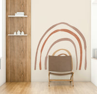 Abstract rainbow lines in warm tones

