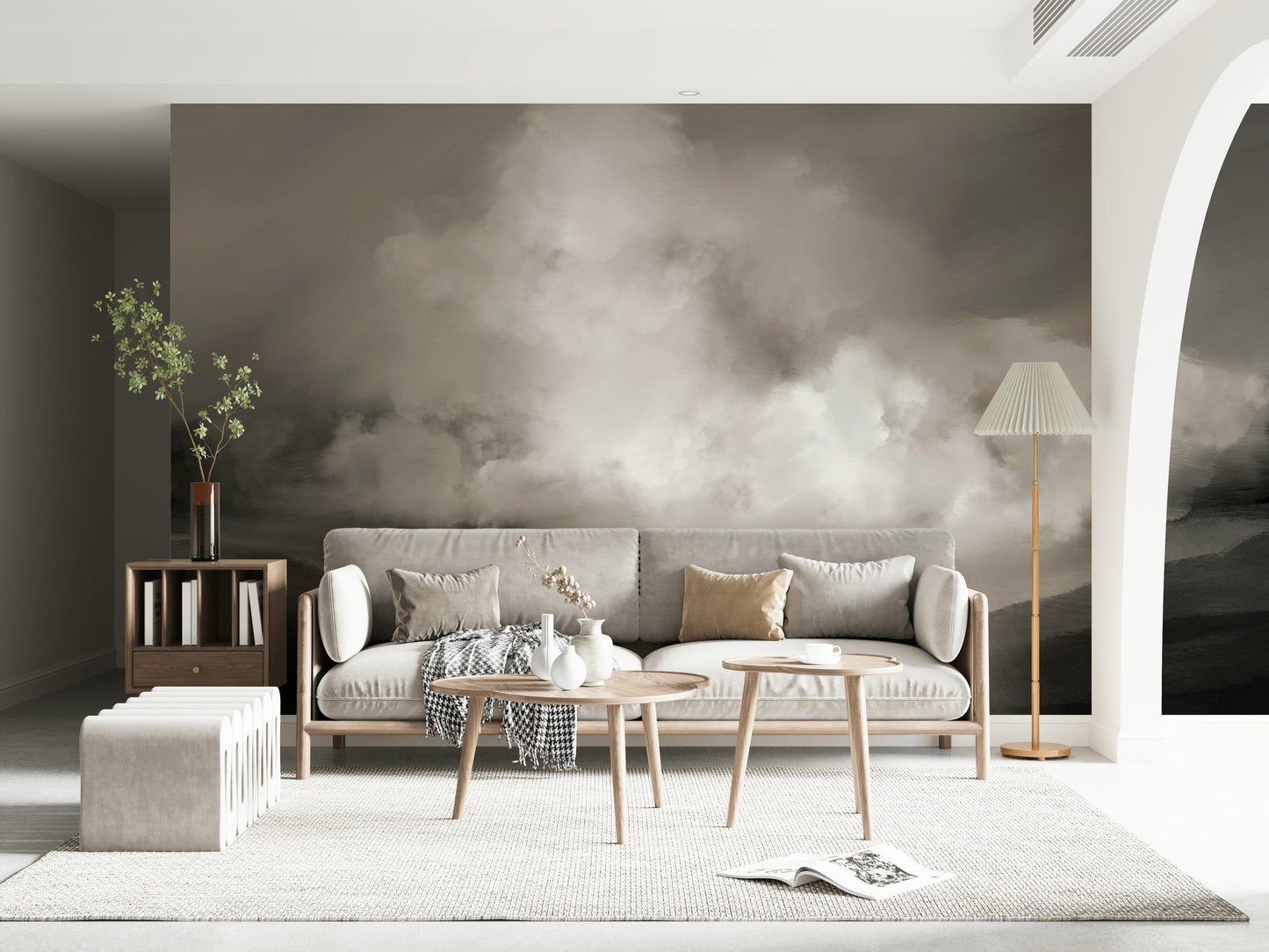 An artistic nature inspired mural for home decor.