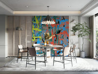 A beautiful wide-angle wall mural of abstract motion.

