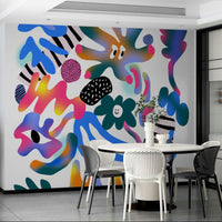 Radioactive Spring Wall Mural with vibrant neon patterns

