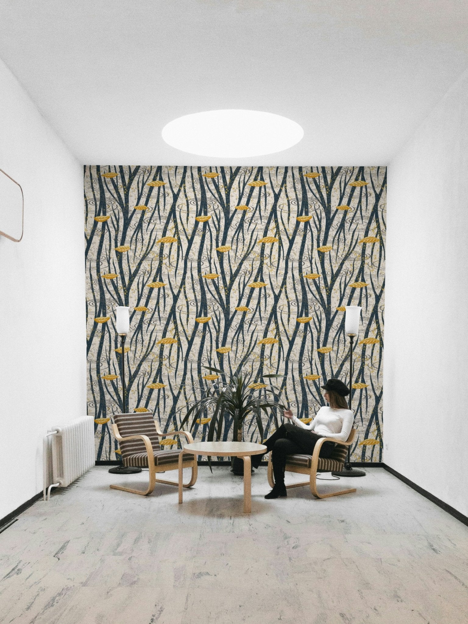 The design has a very polished and luxurious effect on the space.

