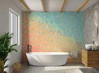 Soft pastel rainbow colors.

