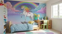 Nursery decor Rainbow Majesty, large scale wall graphic.