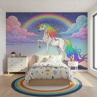 Dreamy purple and pink sky, unicorn wallpaper for walls.