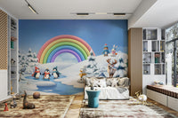 The colors are gentle and soft, with a pastel, multicolored palette.

