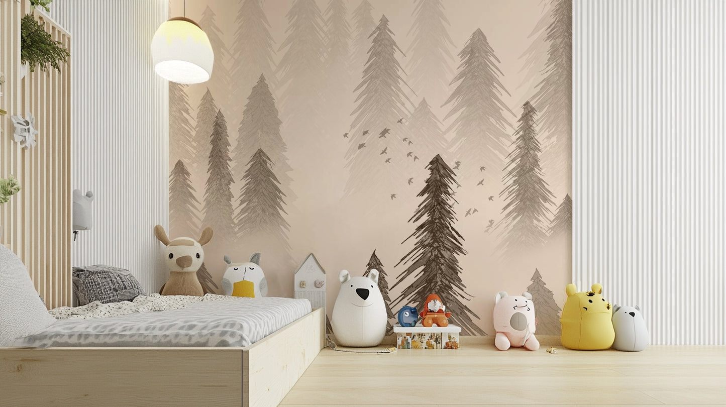 Rainforest Sepia Wallpaper – Neutral Tone Wallpaper