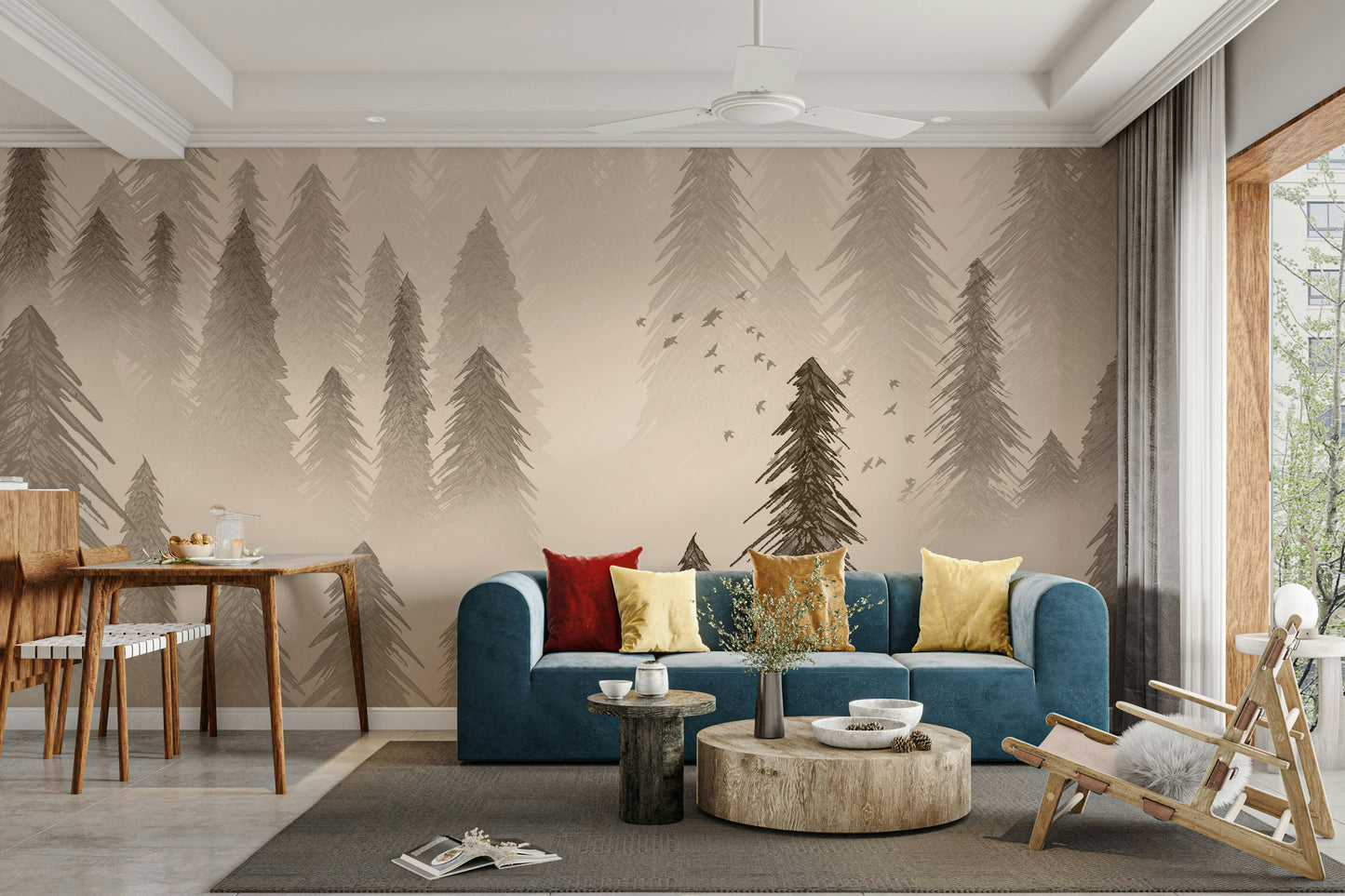Rainforest Sepia Wallpaper – Tropical Landscape Design