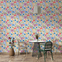 Vintage botanical wallpaper featuring ranunculus

