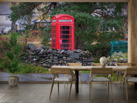 The peel and stick wallpaper on a smooth wall surface.

