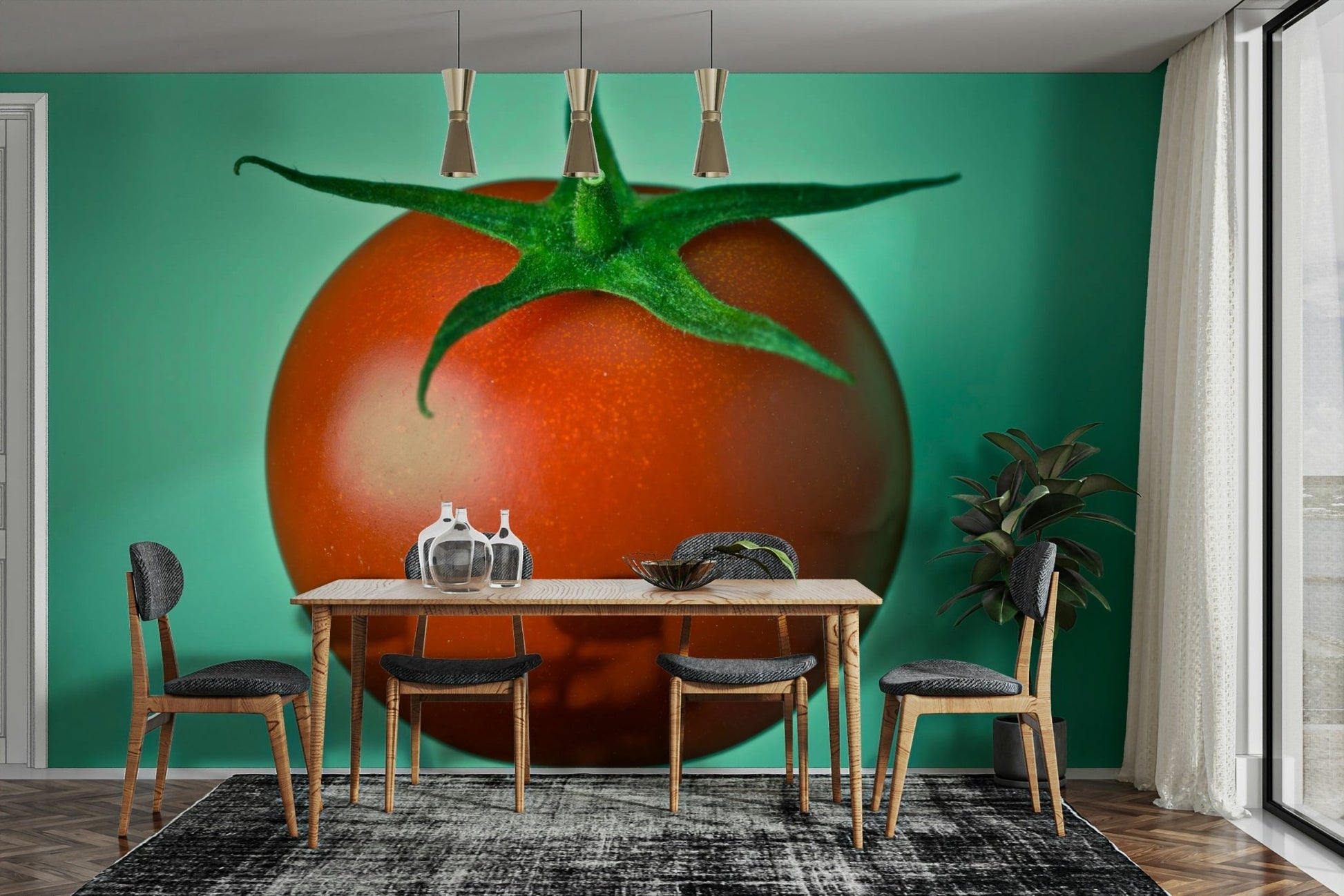 Modern red tomato wall mural to enhance your home decor

