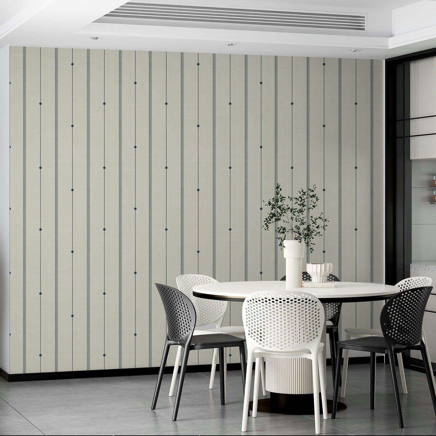 Soft stripes of buttercream and blue creating a serene atmosphere

