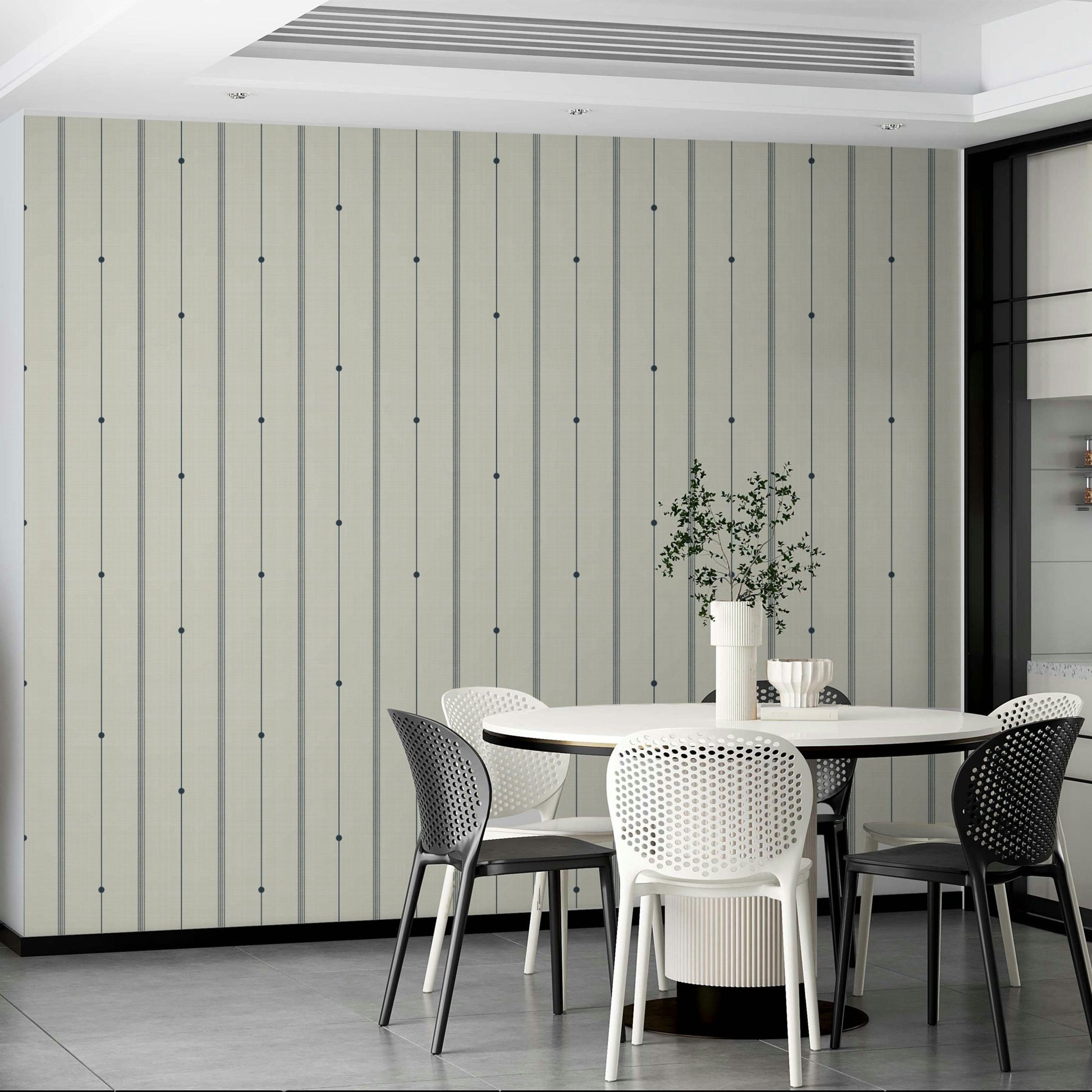 Soft stripes of buttercream and blue creating a serene atmosphere

