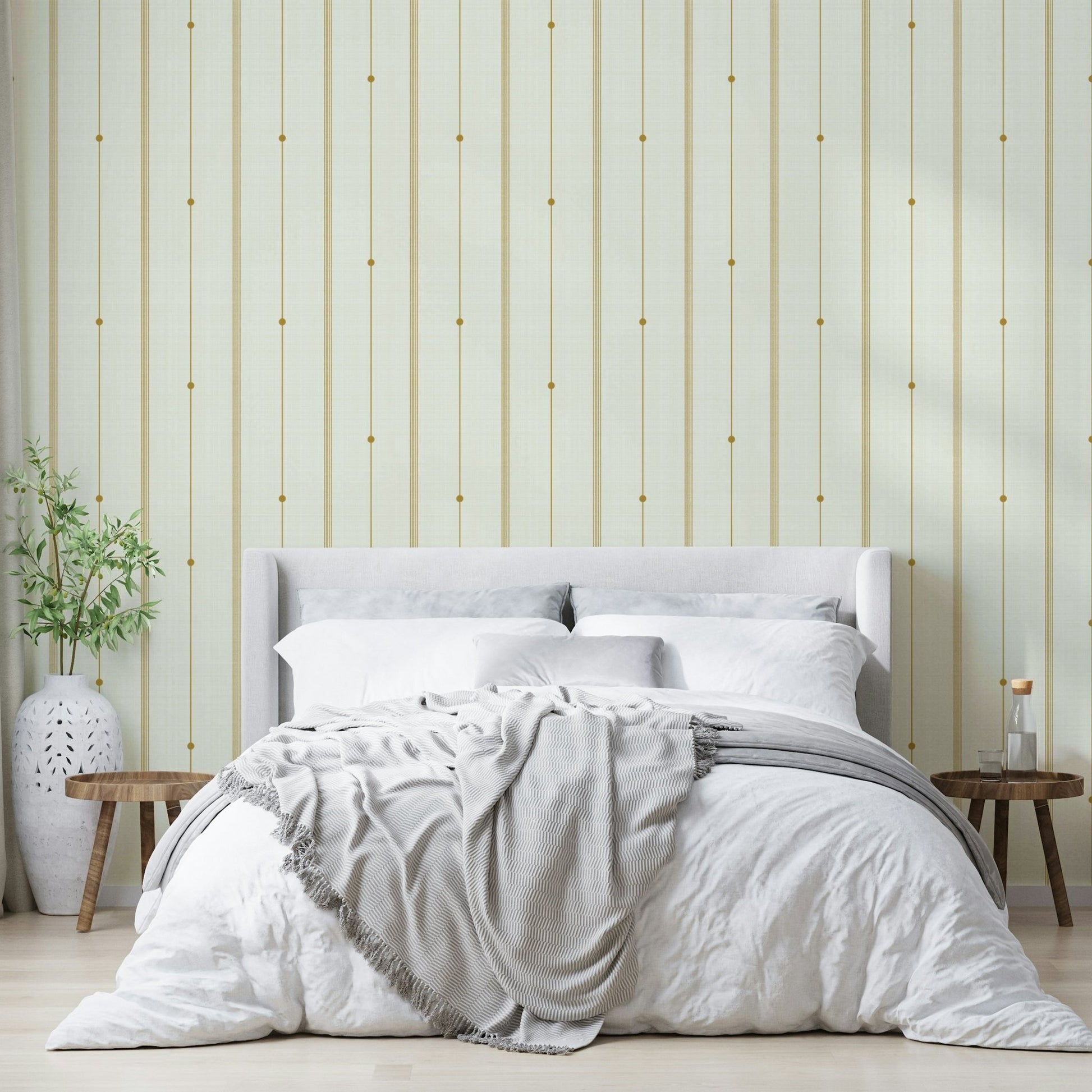 Refined buttercream and mustard wallpaper for modern rooms

