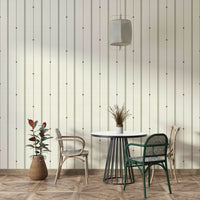 Minimalist striped wallpaper in soft buttercream and olive

