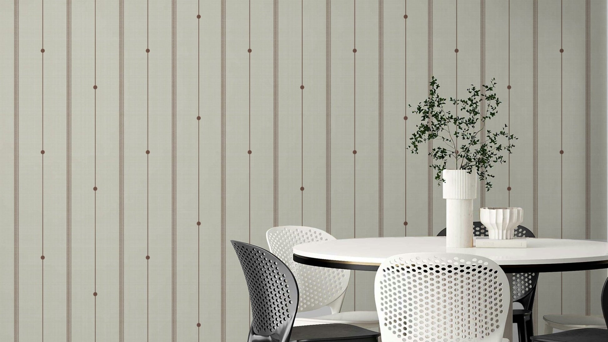 Refined Minimal Stripes Buttercream-Sienna Wallpaper with soft tones

