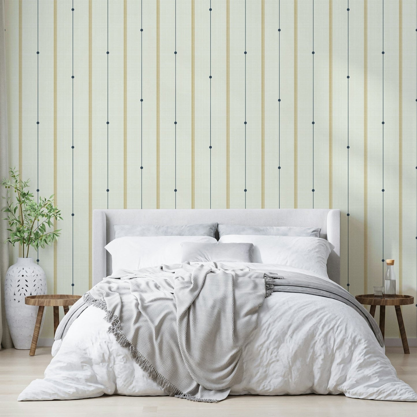 Elegant country wallpaper with refined minimal stripes

