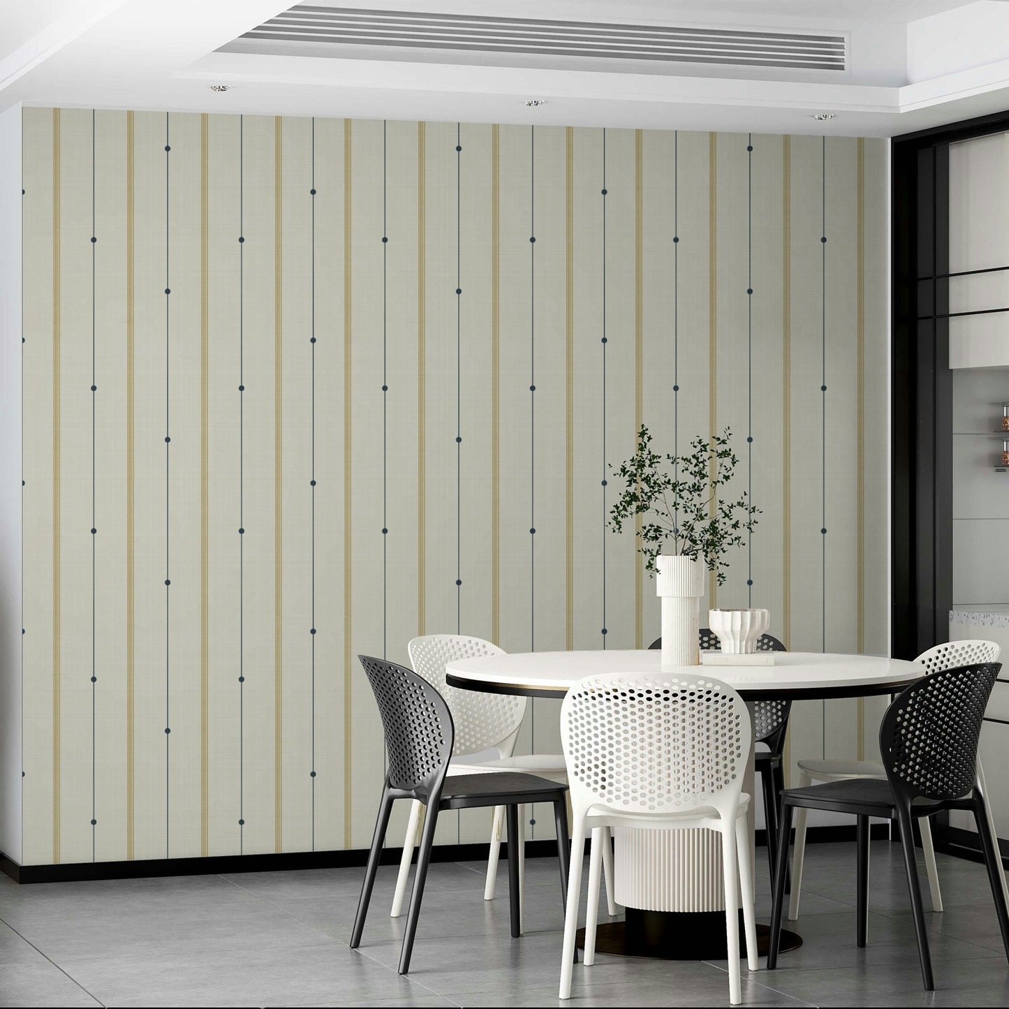 Country-inspired wallpaper with soft, earthy stripes

