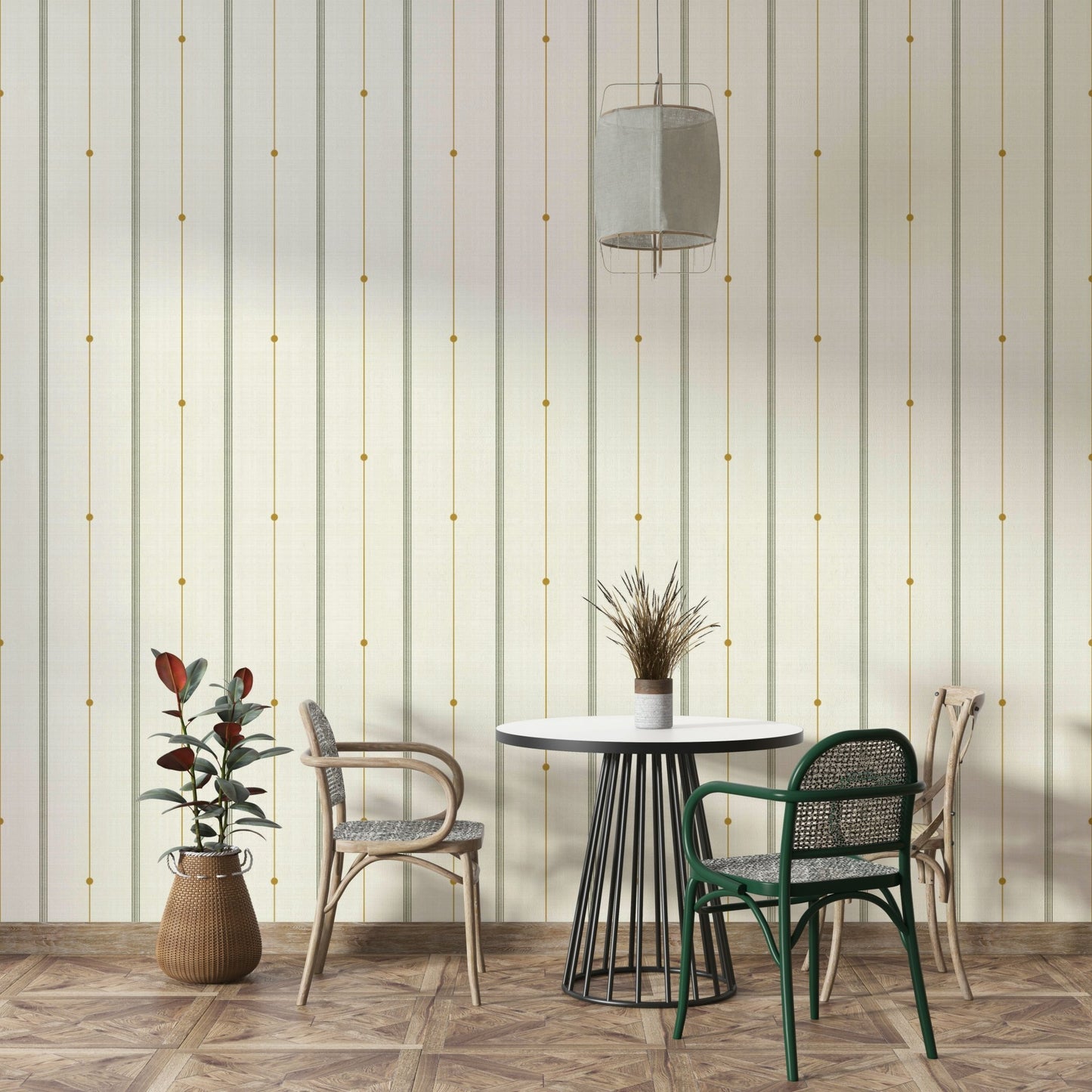 Refined earthy striped wallpaper for modern interiors

