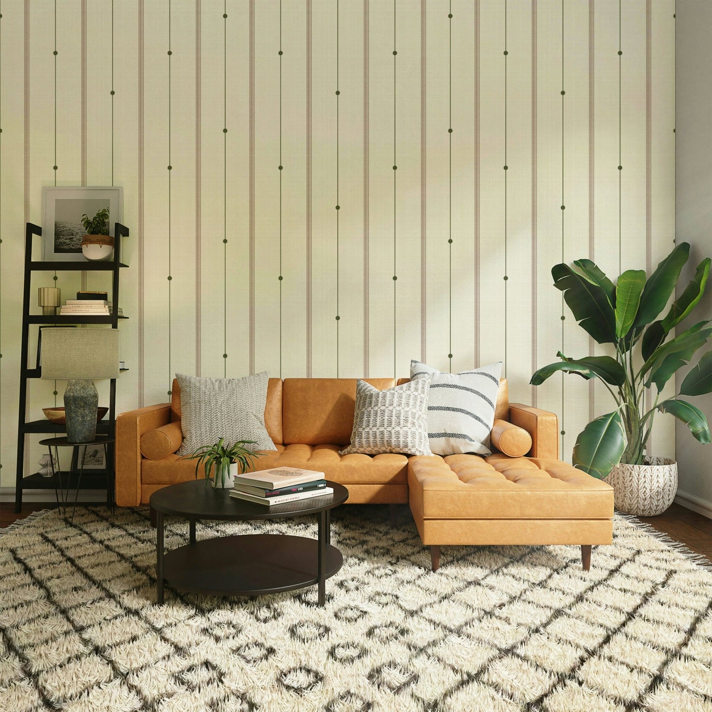 Subtle rustic wallpaper with earthy, muted striped pattern

